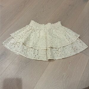 Rylee + Cru Ivory Eyelet Skater Skirt